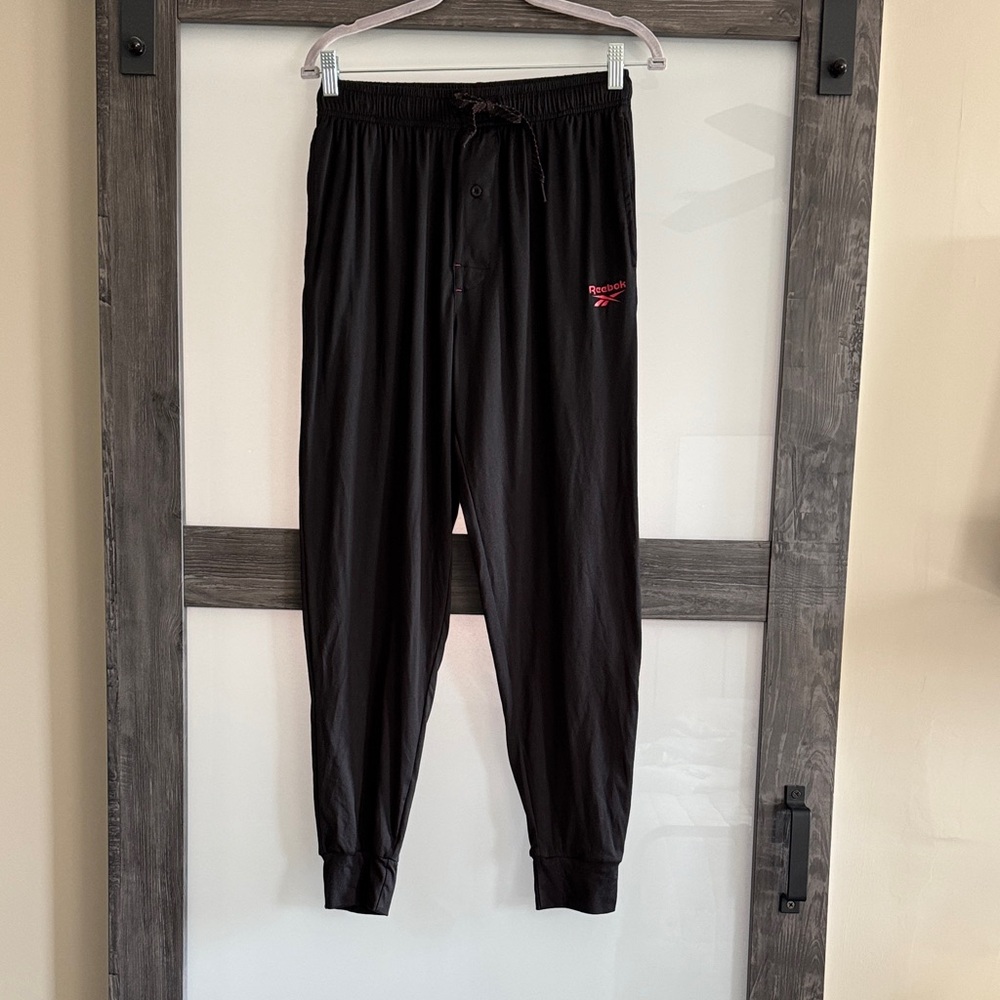 Reebok Black Joggers with Red Logo